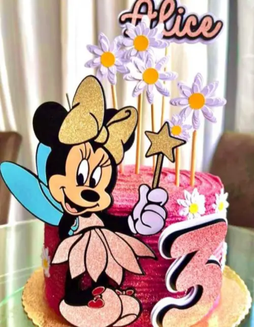 Topo de Bolo Minnie