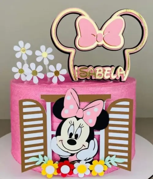 Topo de Bolo Minnie
