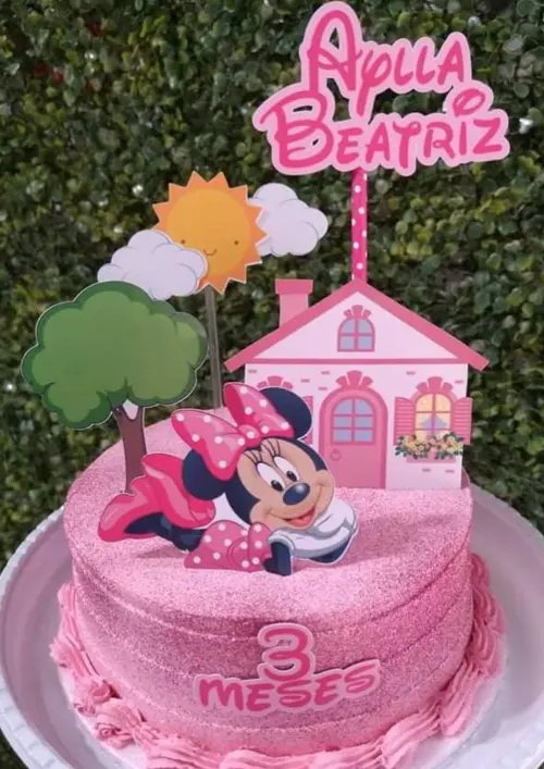 Topo de Bolo Minnie