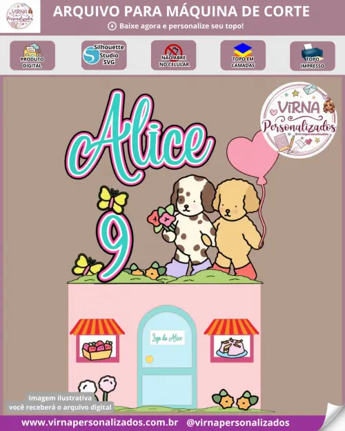 Topo de Bolo Bobbie Goods