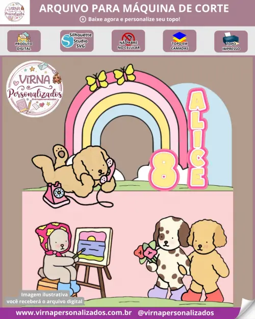 Topo de Bolo Bobbie Goods