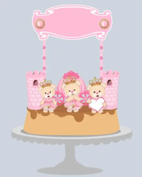 Topo de bolo Ursinha