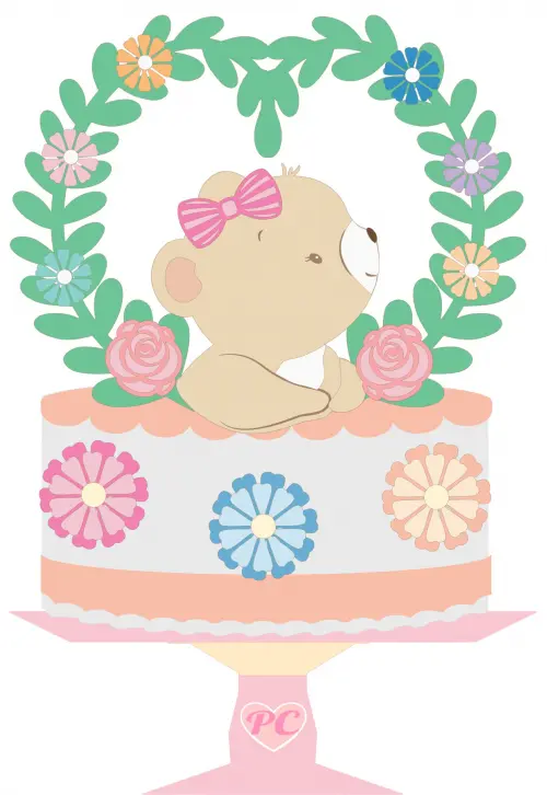 Topo de bolo Ursinha