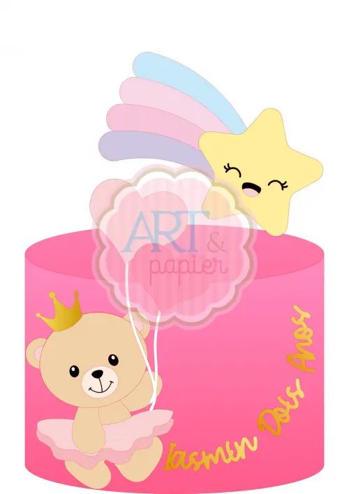 Topo de bolo Ursinha