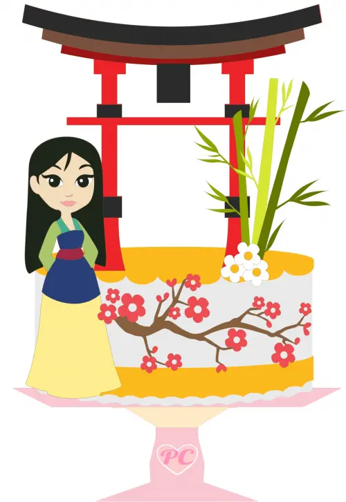 Topo de Bolo Mulan