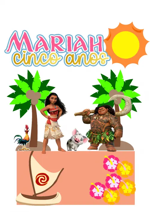 Topo de Bolo Moana