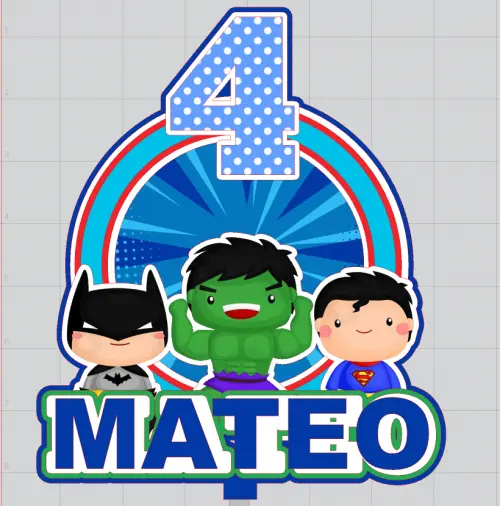 Topo de Bolo Super Herói