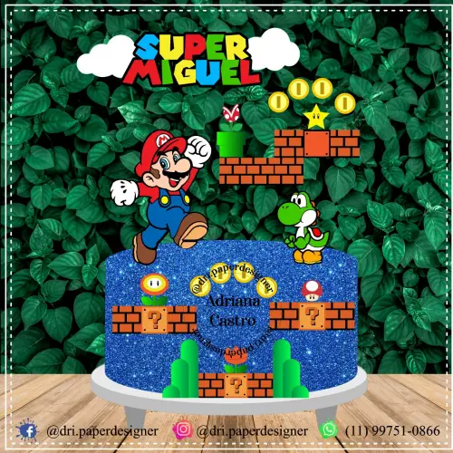 Topo de Bolo Super mario