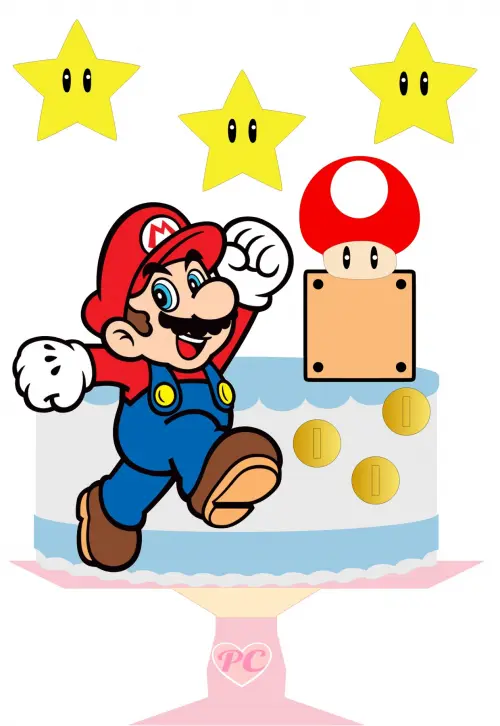 Topo de Bolo Super mario