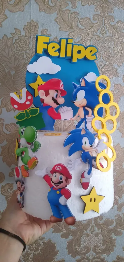 Topo de Bolo Super mario
