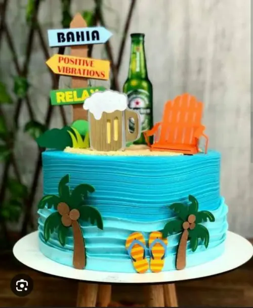 Topo de bolo Praia