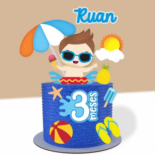 Topo de Bolo Pool Party