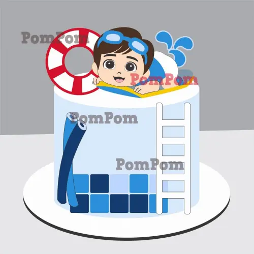 Topo de Bolo Pool Party