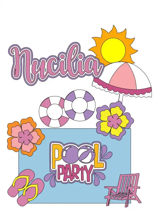 Topo de Bolo Pool Party