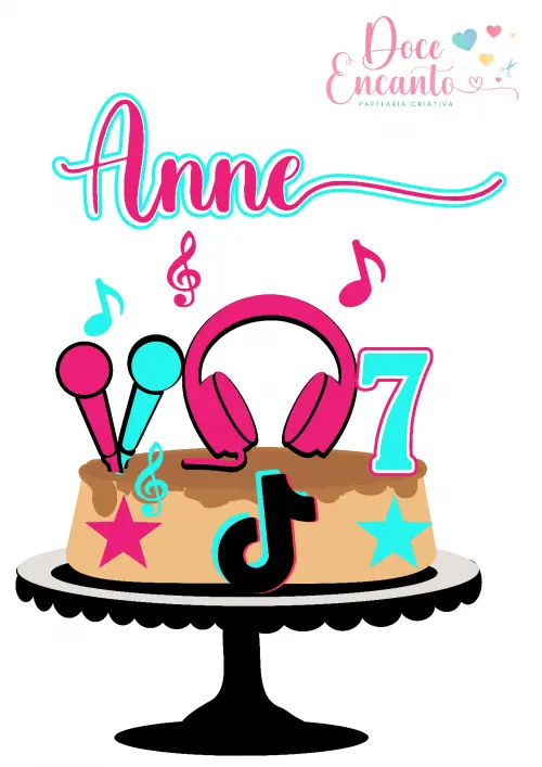 Topo de Bolo Tik e Tok