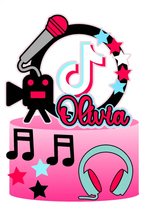 Topo de Bolo Tik e Tok