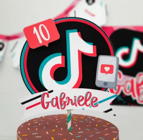 Topo de Bolo Tik e Tok