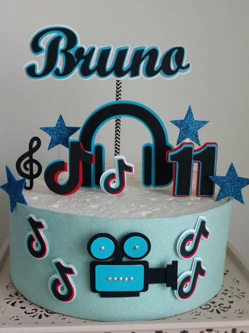 Topo de Bolo Tik e Tok