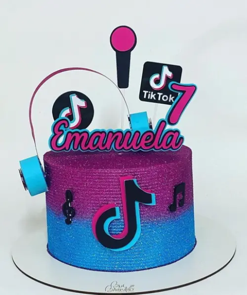 Topo de Bolo Tik e Tok