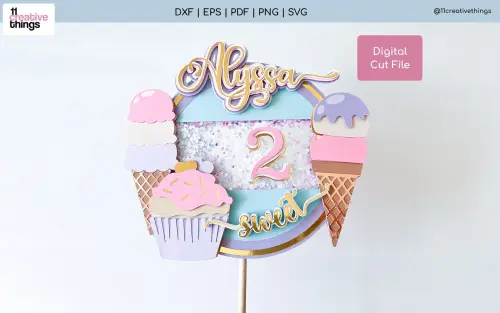 Topo de Bolo Sorvete