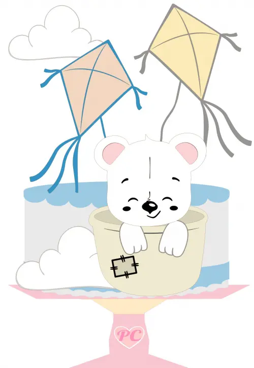 Topo de bolo Ursinho