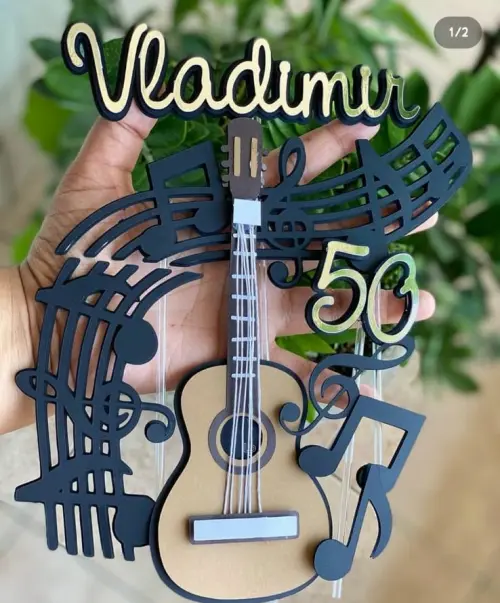 Topo de bolo Violão