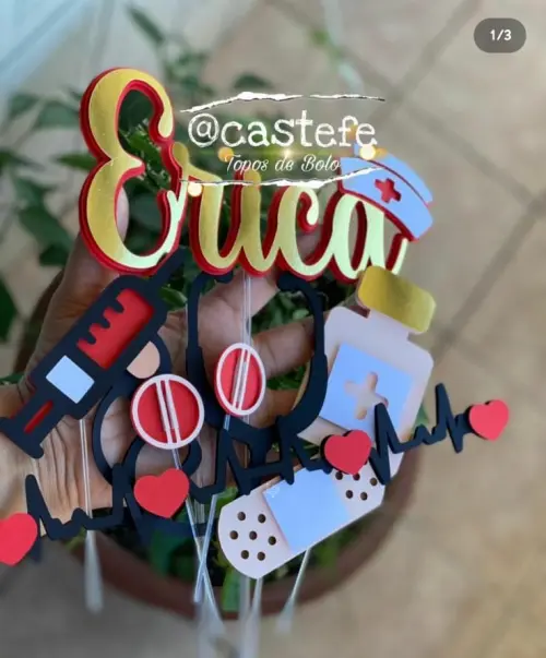 Topo de bolo Enfermeira