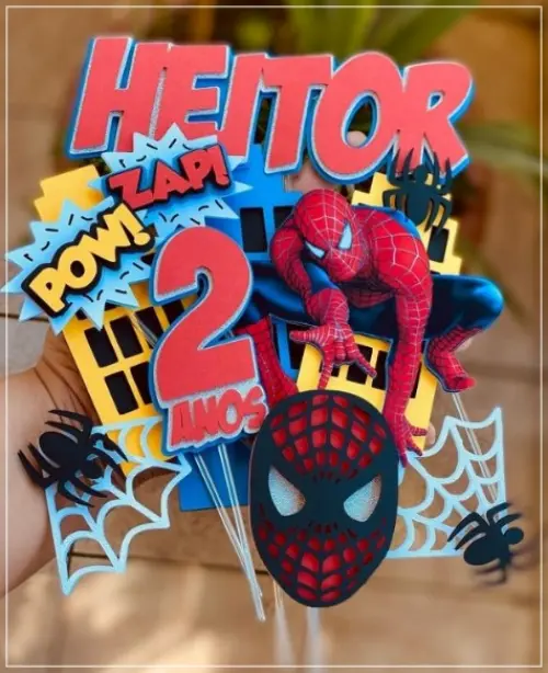 Topo de bolo Homem Aranha