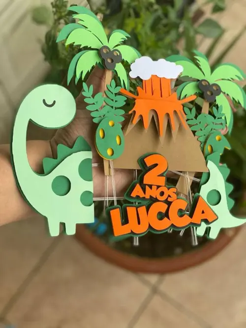 Topo de Bolo Crocodilo Dinossauro