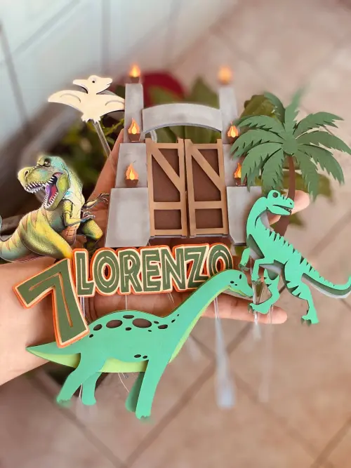 Topo de Bolo Crocodilo Dinossauro