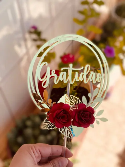 Topo de bolo Gratidão