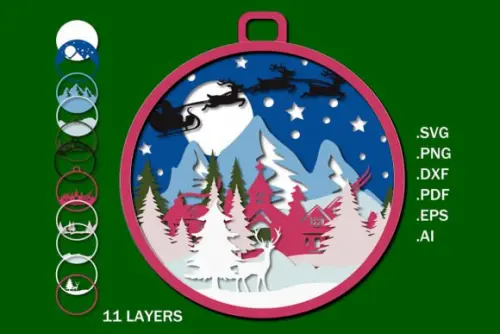 Arquivo de corte Pingente Natalino