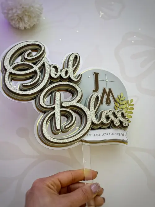 Arquivo de corte topo de bolo Deus Abençoe