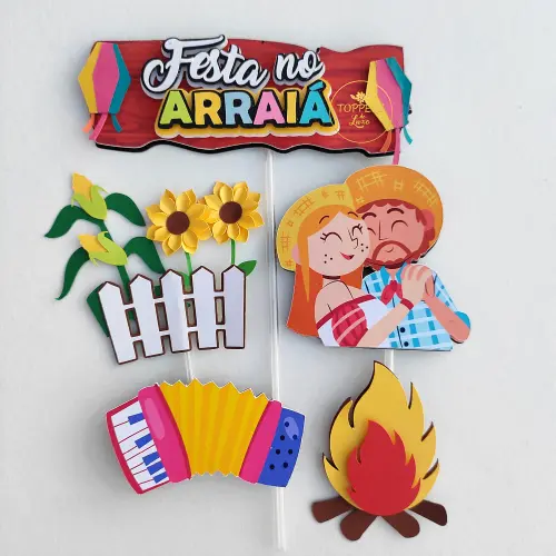 Topo de bolo Arraiá