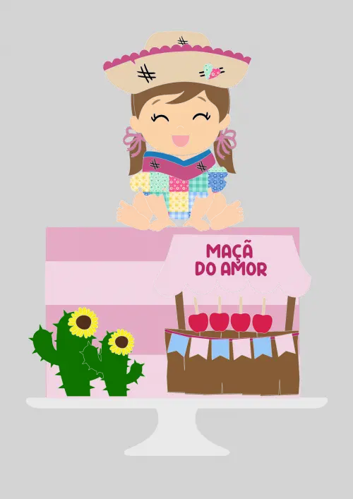 Topo de bolo Arraiá