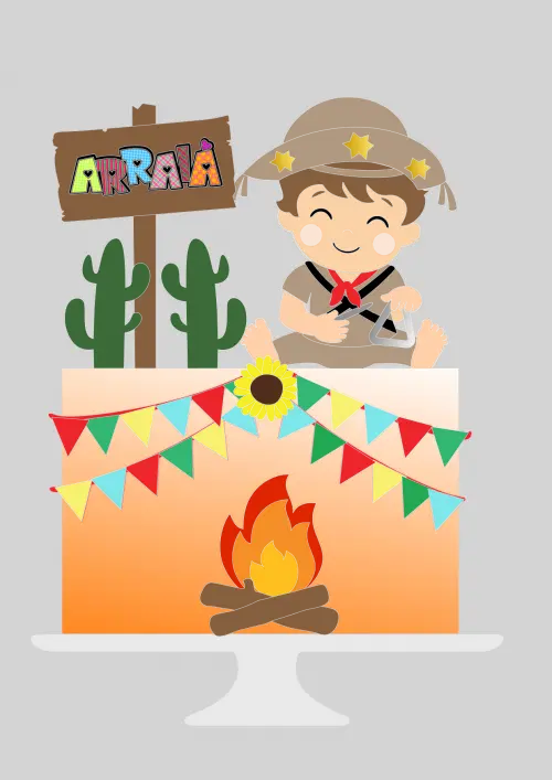 Topo de bolo Arraiá