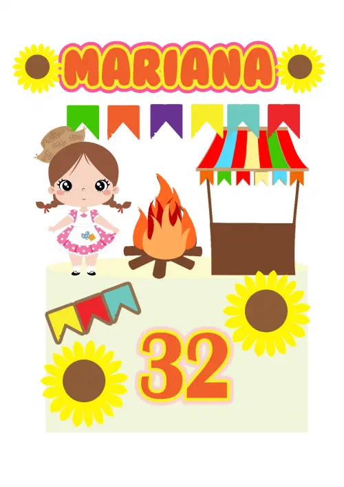 Topo de bolo Arraiá