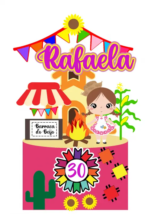 Topo de bolo Arraiá