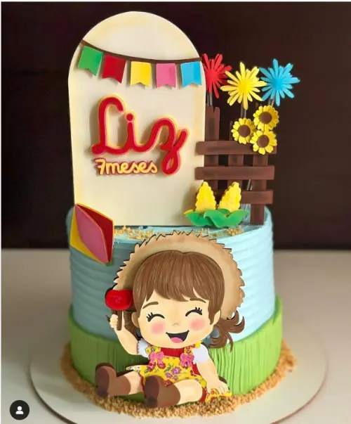 Topo de bolo Arraiá