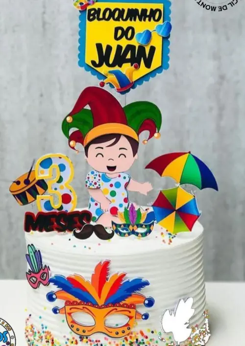 Topo de bolo carnaval
