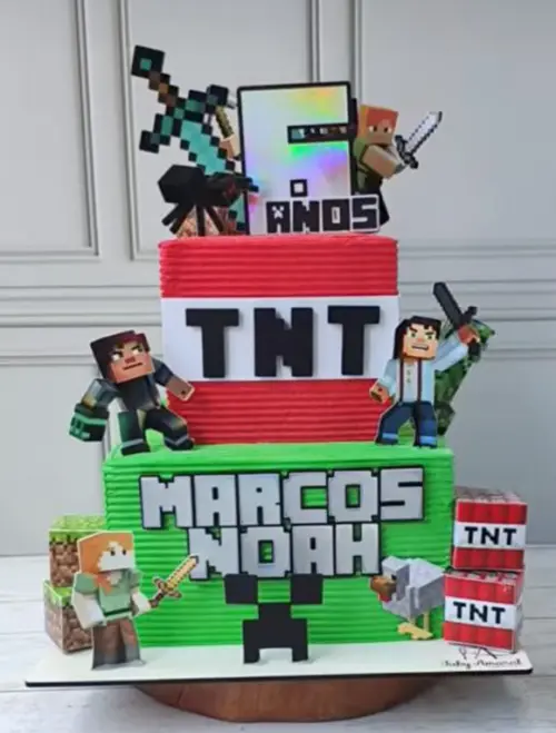 Topo de Bolo Minecraft