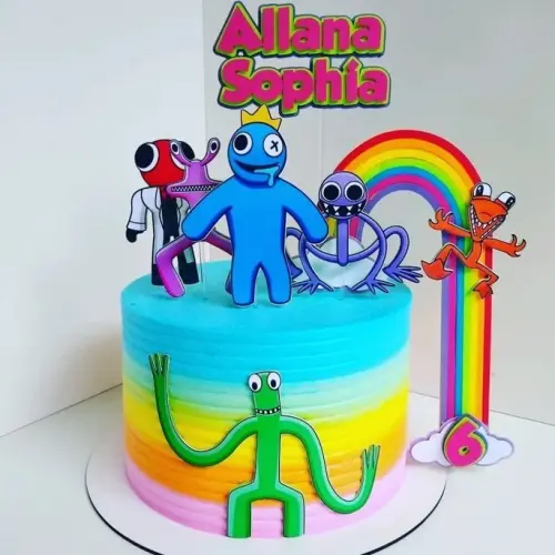 Topo de Bolo Rainbow Friends