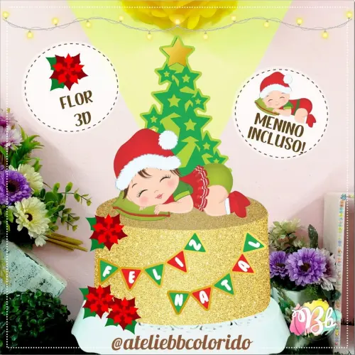 Arquivo de corte topo de bolo Natal