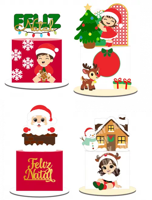 Arquivo de corte topo de bolo Natal