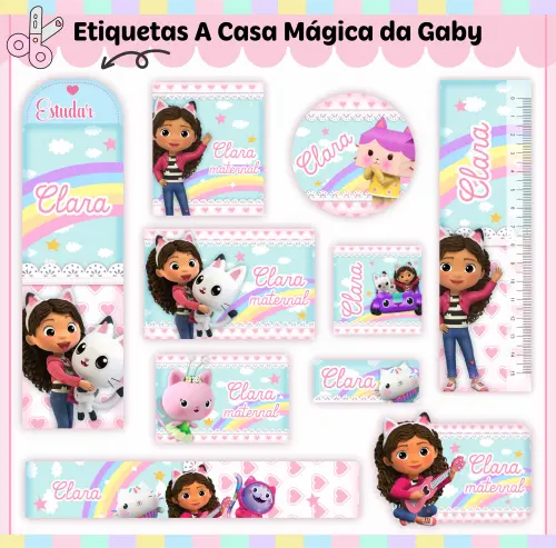 Arquivo de corte Etiqueta Escolar A Casa Magica da Gabi