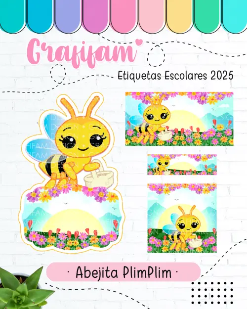 Arquivo de corte Etiqueta Escolar Abelhinha