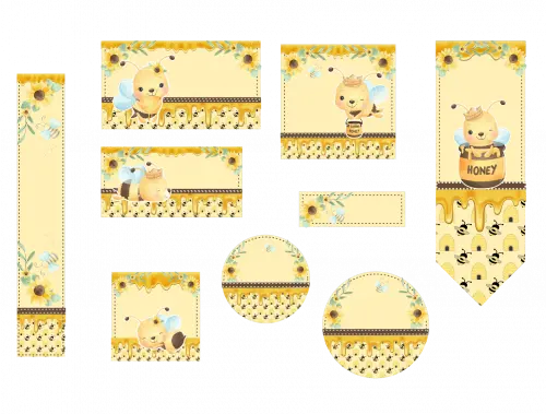 Arquivo de corte Etiqueta Escolar Abelhinha