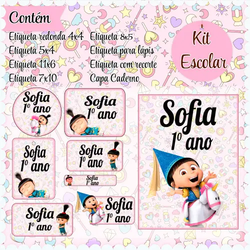 Arquivo de corte Etiqueta Escolar Agnes