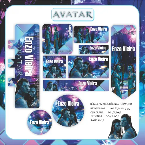 Arquivo de corte Etiqueta Escolar Avatar