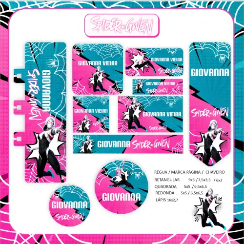 Arquivo de corte Etiqueta Escolar Aranha Fantasma